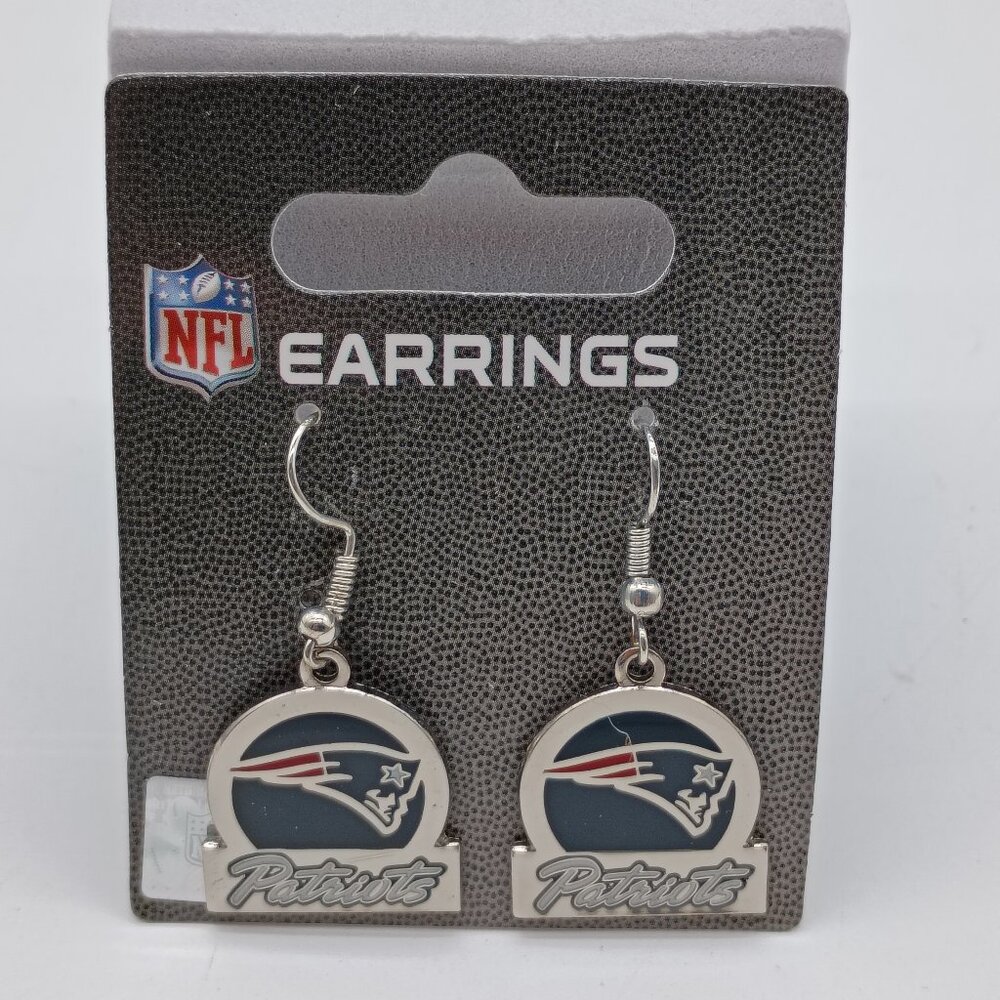 Team Circle Logo Earrings  New England Patriots
